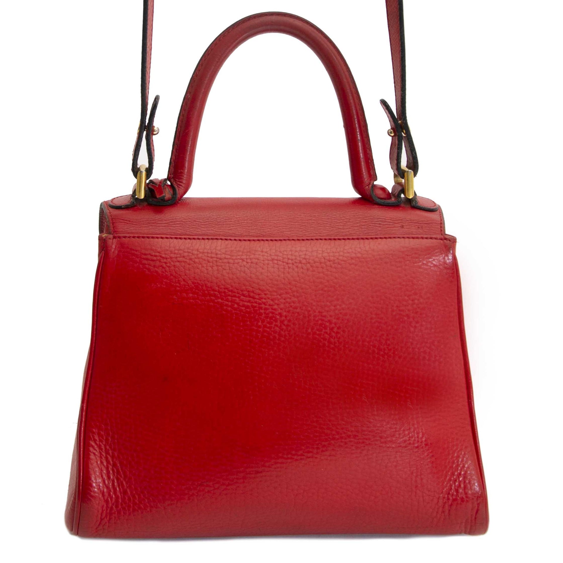 Delvaux Red Brillant PM Bag + Strap now for sale at labellov vintage fashion webshop belgium