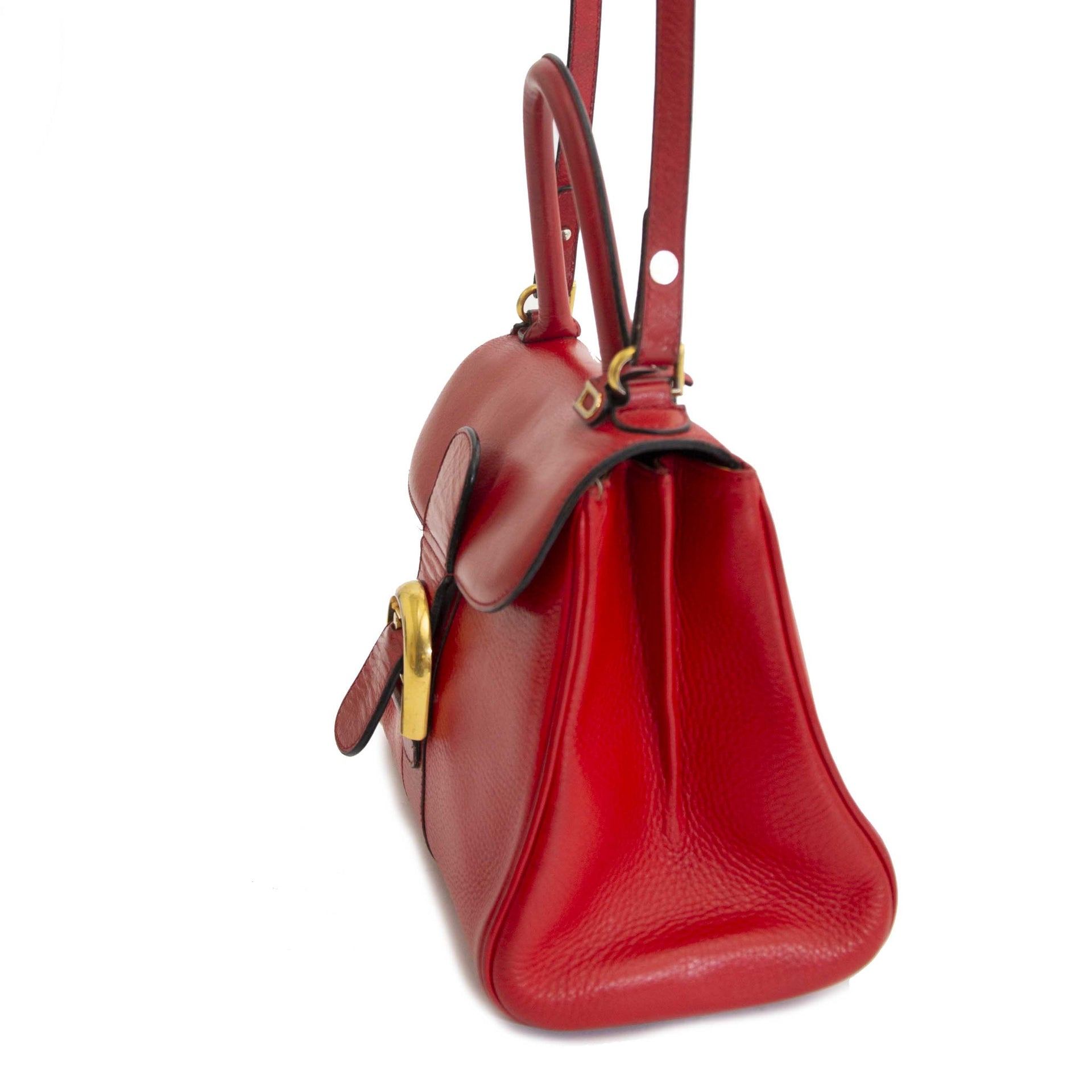 Delvaux Red Brillant PM Bag + Strap now for sale at labellov vintage fashion webshop belgium