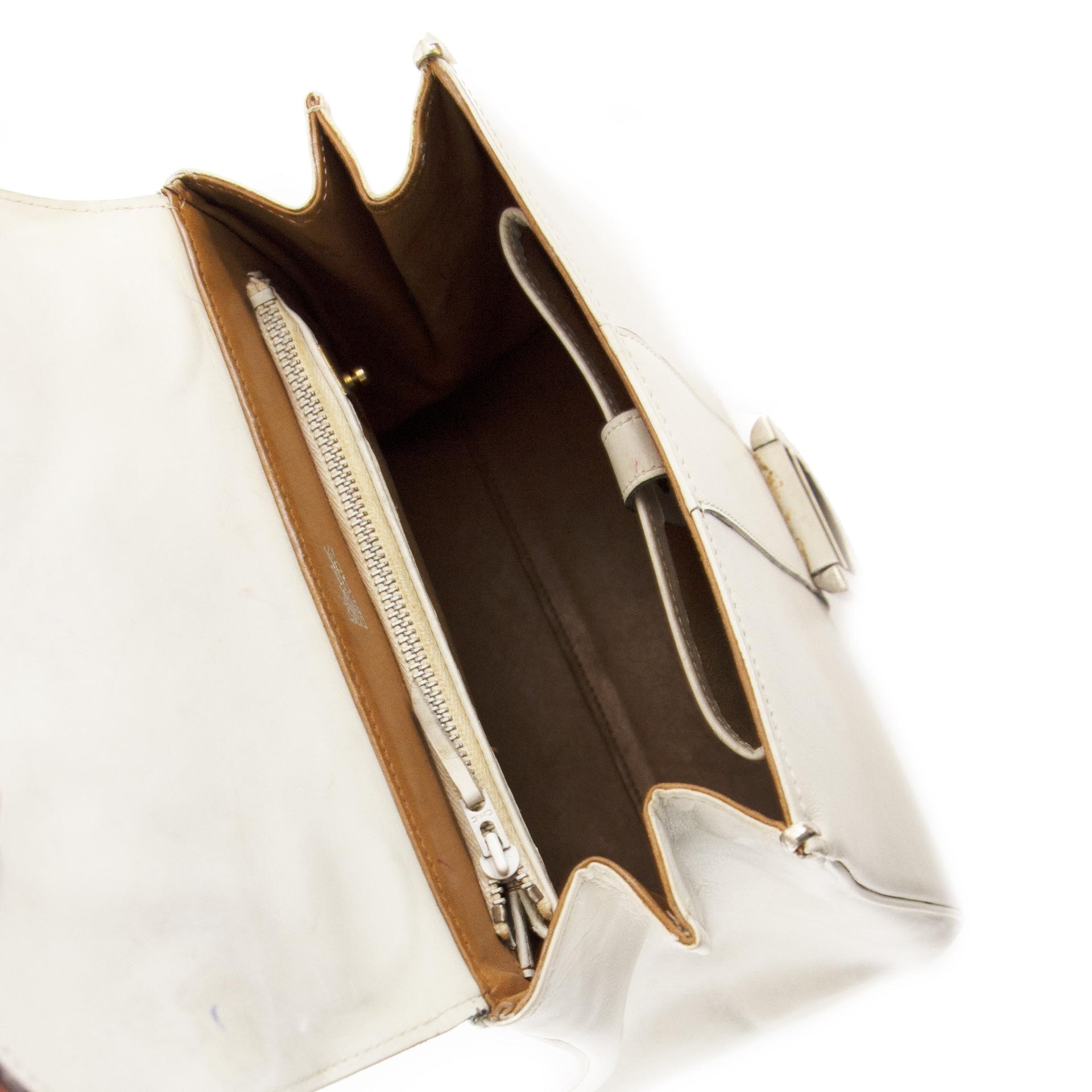 Delvaux Brillant White PM Sac blanc à vendre à labellov vintage webshop de mode belgique