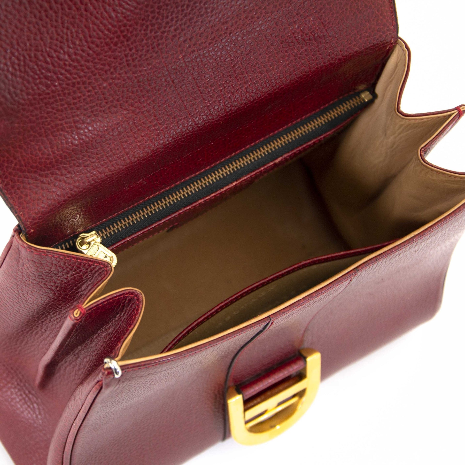 koop veilig online jou tweedehands Delvaux Brillant Pm Bordeaux + STRAP