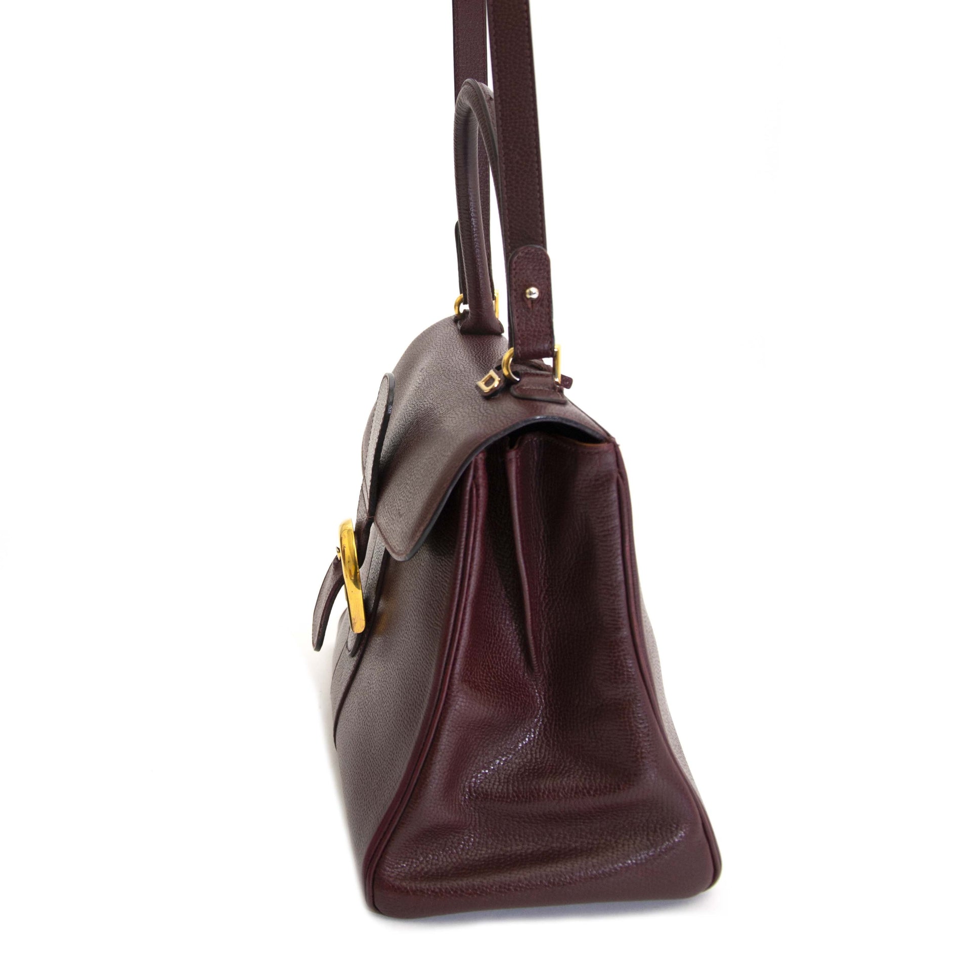 Delvaux Brillant Bordeaux MM GHW + Strap now for sale at labellov vintage fashion webshop belgium