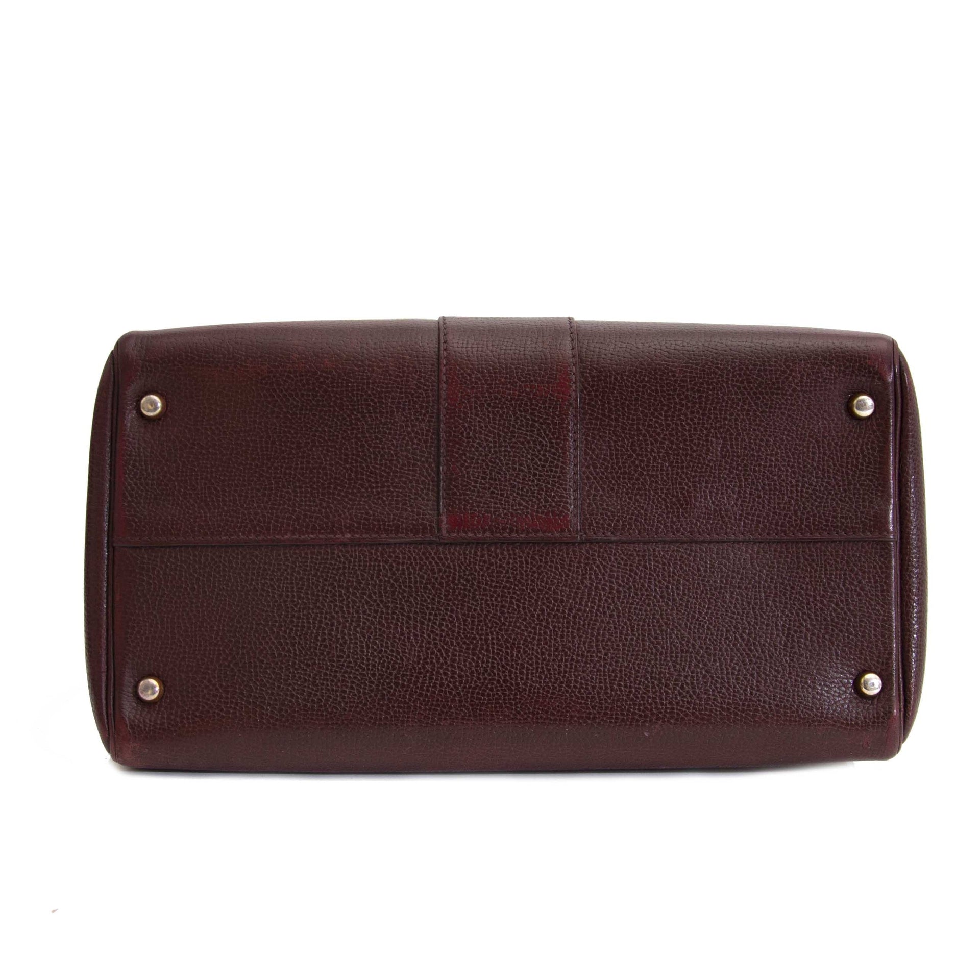 Delvaux Brillant Bordeaux MM GHW + Strap now for sale at labellov vintage fashion webshop belgium