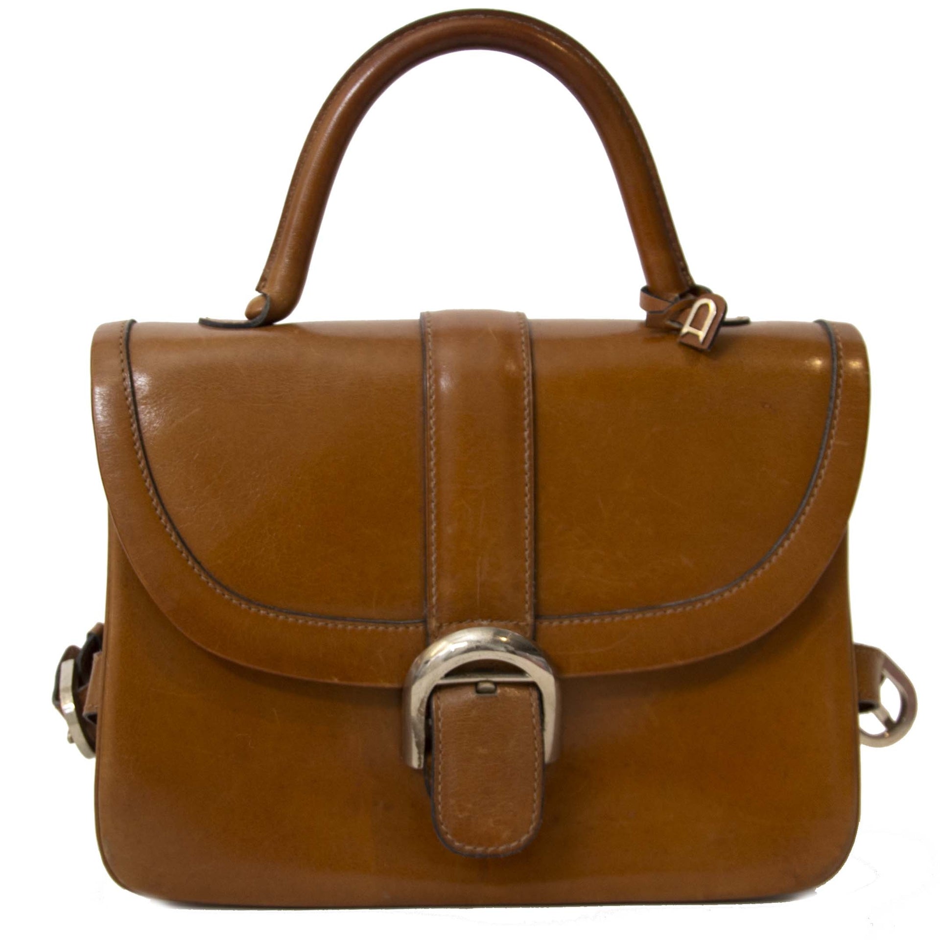 Delvaux Brillant Rouilly Cognac Top Handle Bag
