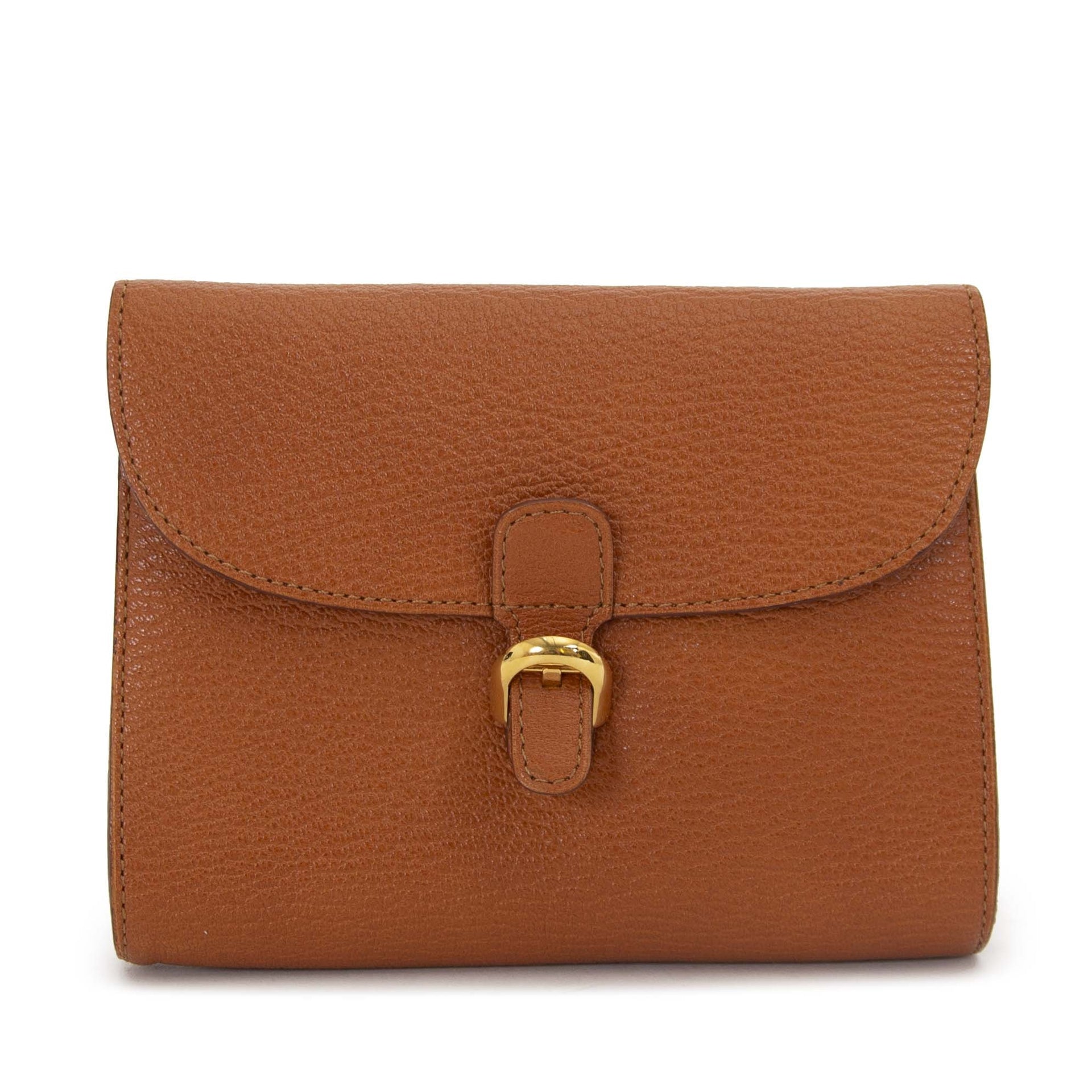 Delvaux Brillant Cognac Pouch for sale online at Labellov secondhand luxury bags and accessoires