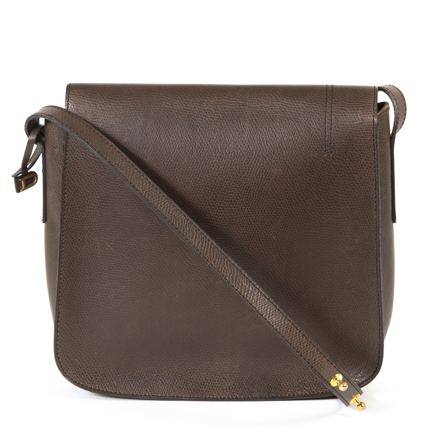 Delvaux Brown Leather Crossbody Bag now for sale at labellov vintage fashion webshop belgium