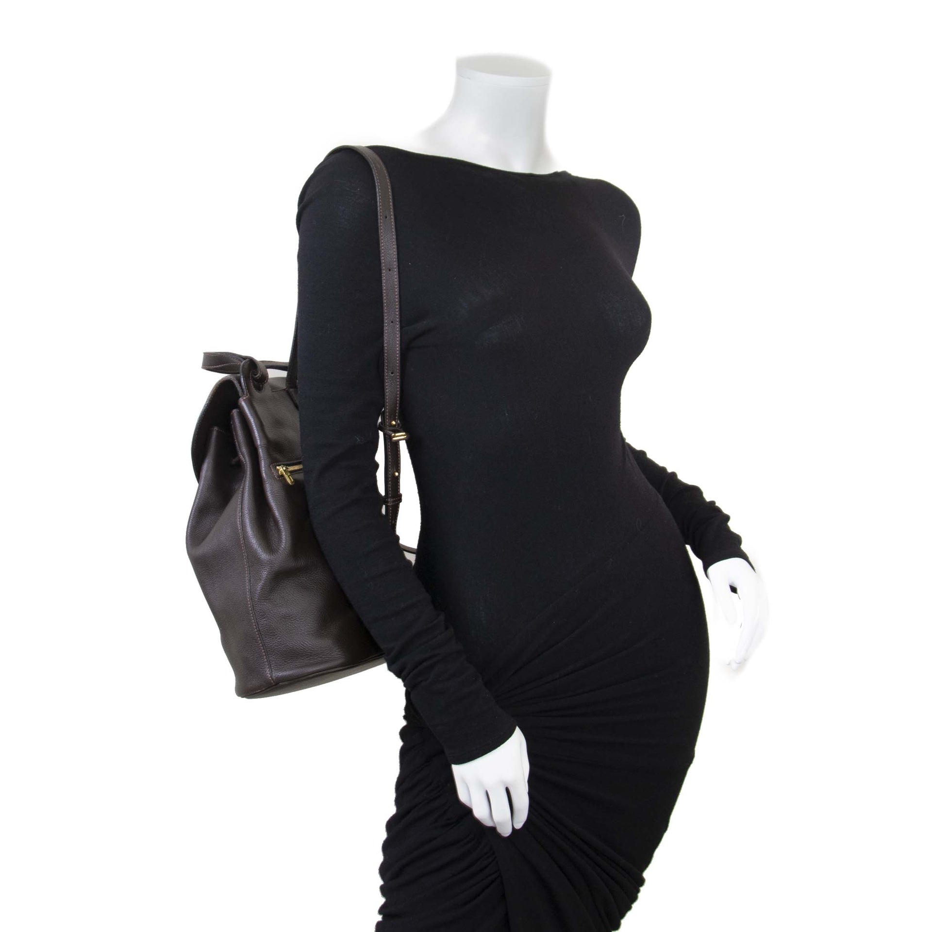 Delvaux Brown Soleil Backpack now for sale at labellov vintage fashion webshop belgium