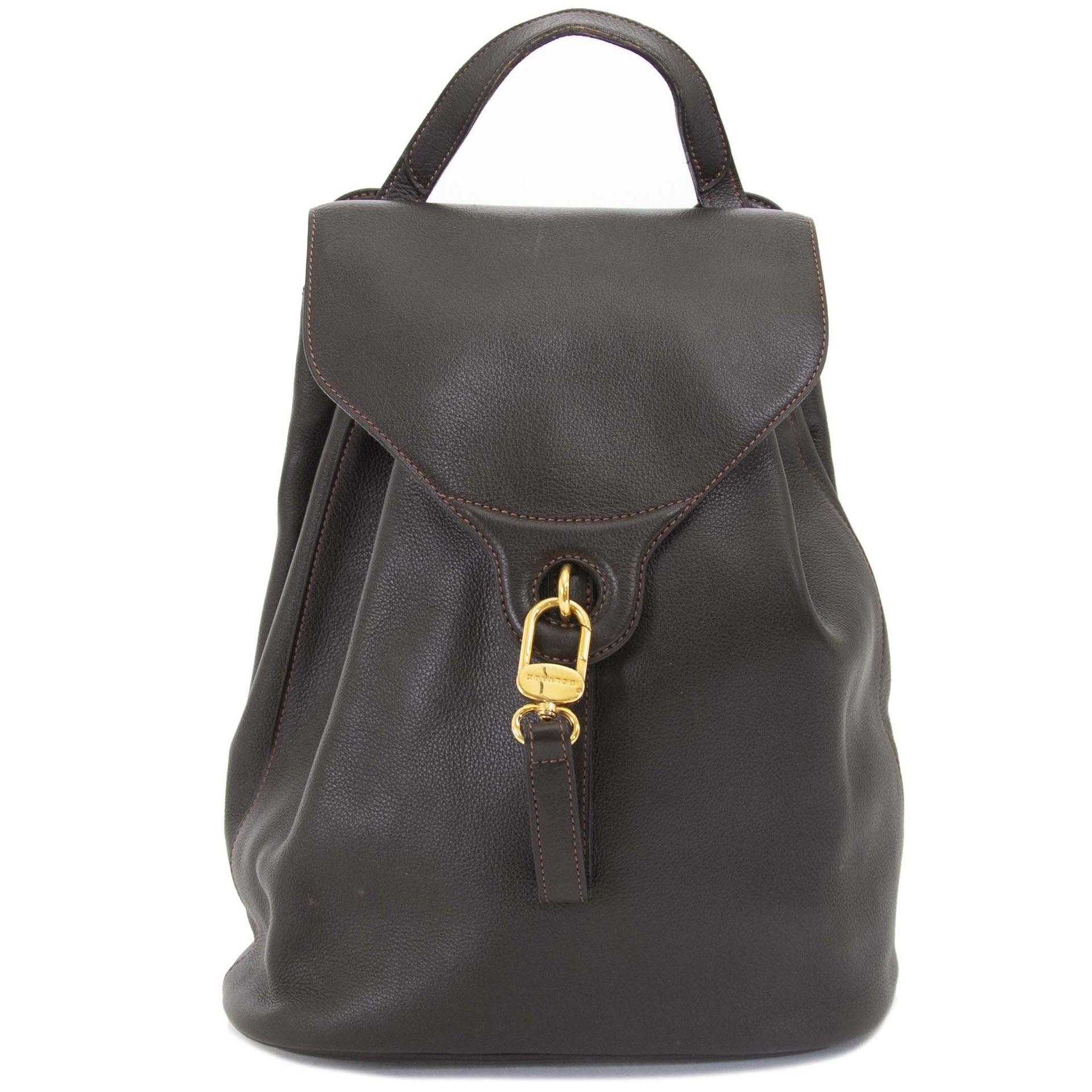 Delvaux Brown Soleil Backpack now for sale at labellov vintage fashion webshop belgium