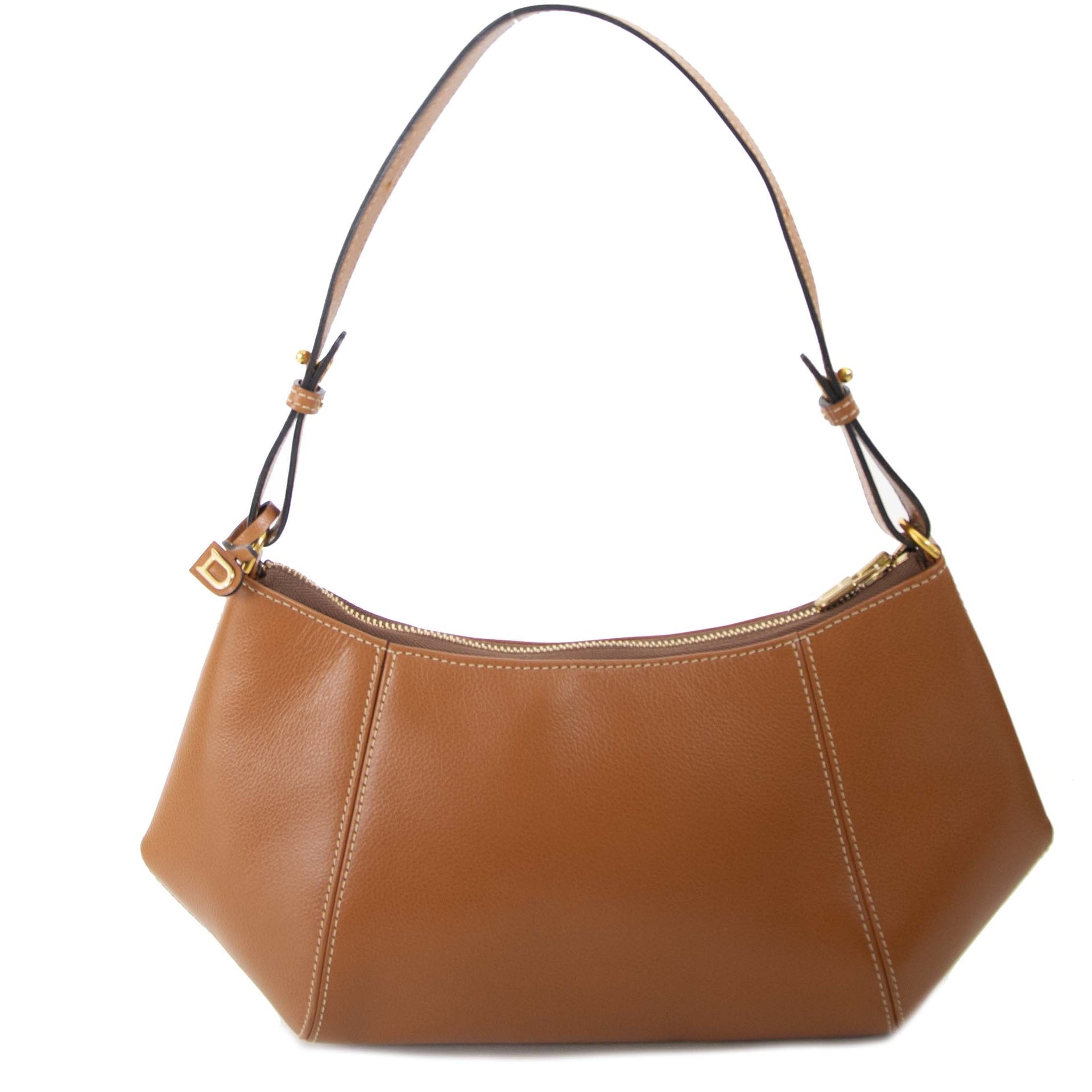 Delvaux Désir Cognac Leather Shoulder Bag now for sale at labellov vintage fashion webshop belgium