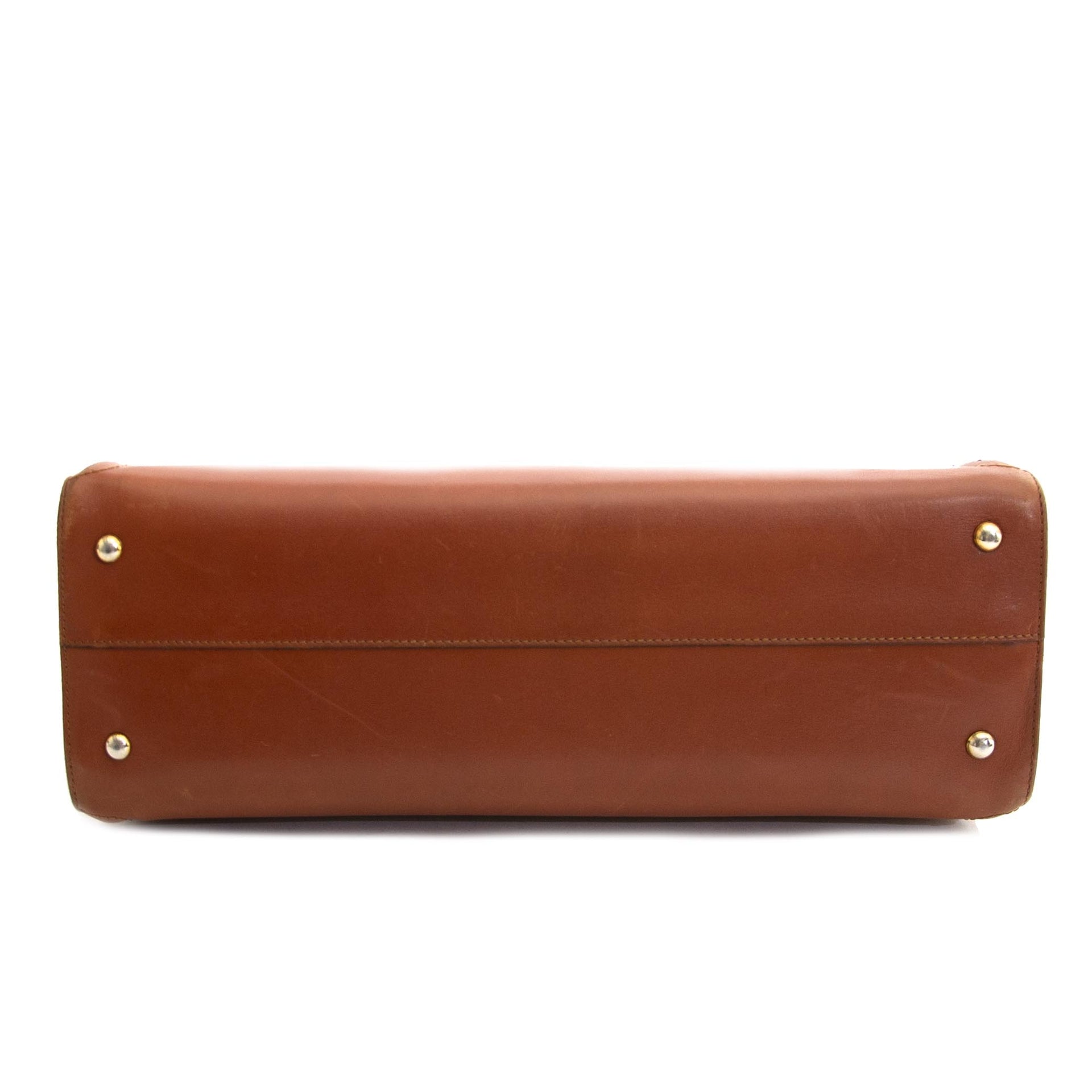Delvaux Vintage Cognac Shoulder Bag now for sale at labellov vintage fashion webshop belgium