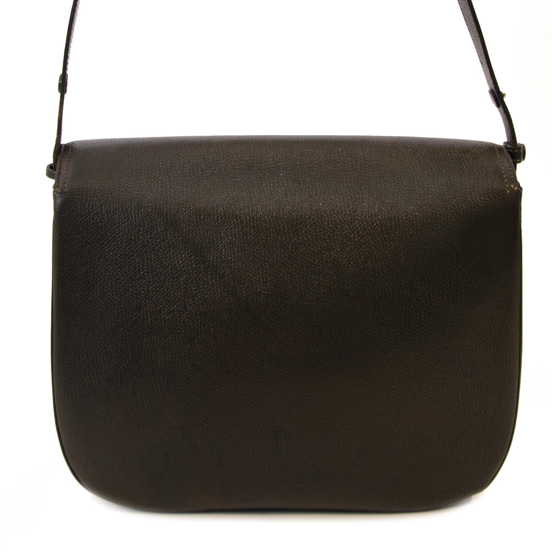 Delvaux Donkerbruine Logo Crossbodytas