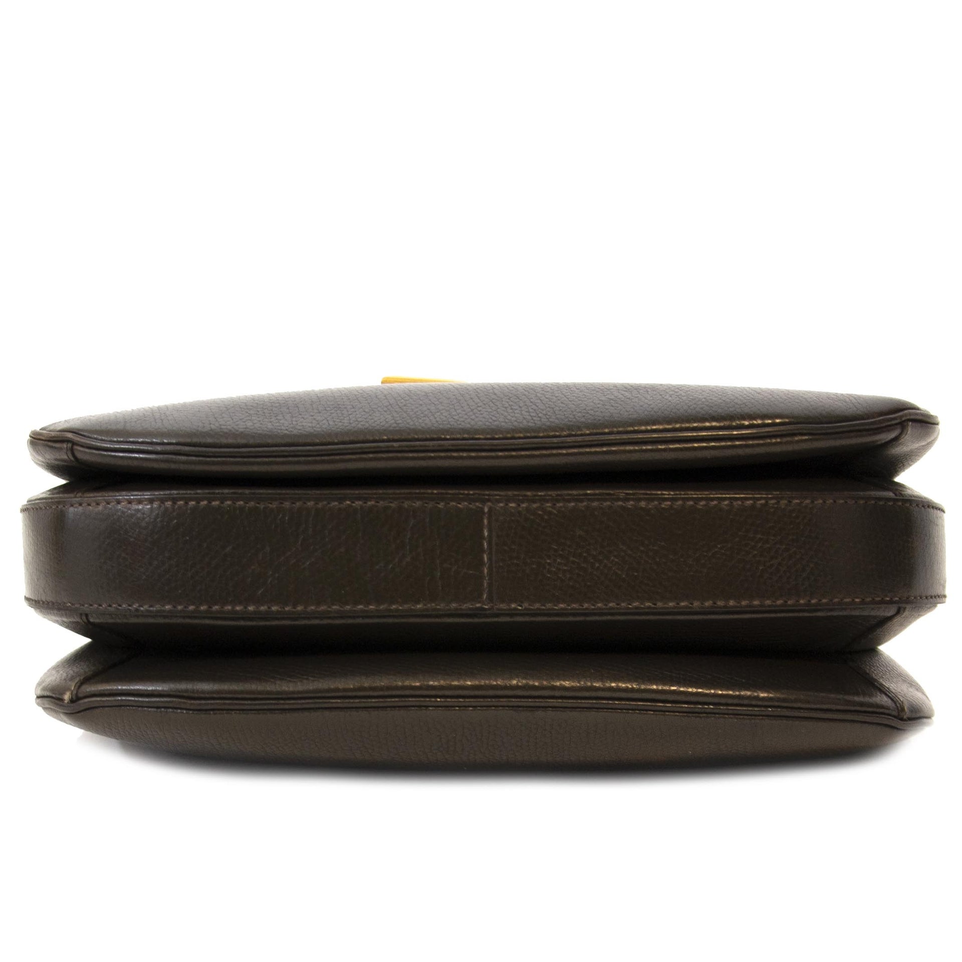 Delvaux Donkerbruine Logo Crossbodytas