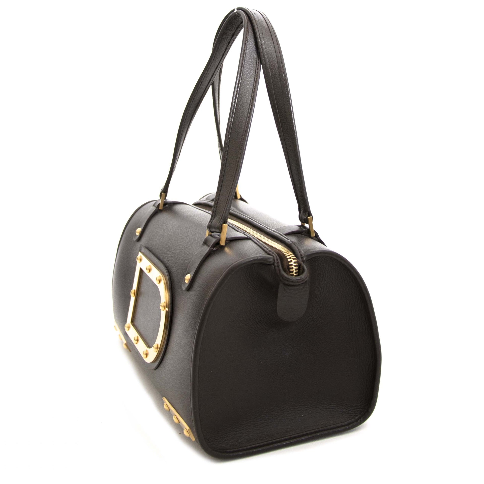 For sale online at Delvaux Brown Astrid Boston Bag