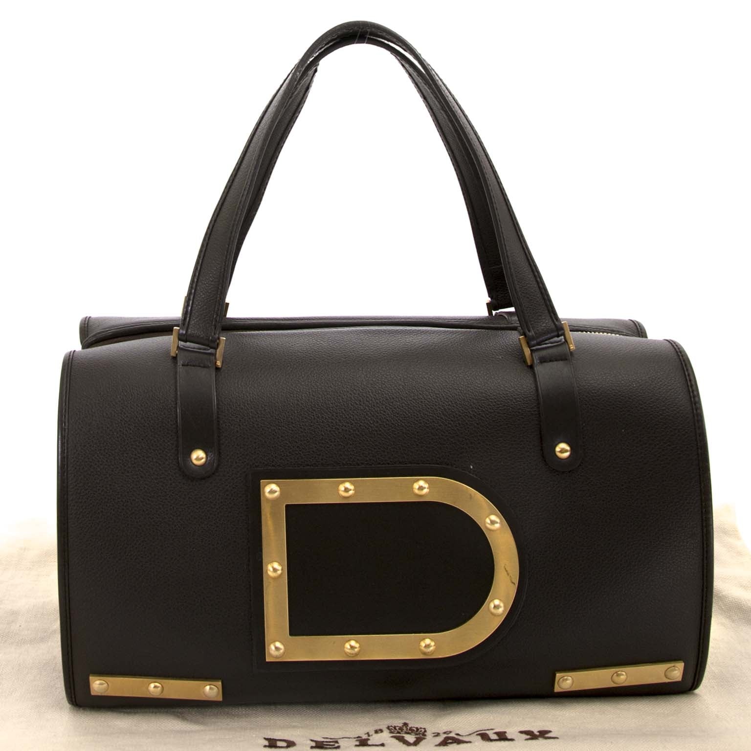 achetez seconde main Delvaux Brown Leather Louise Boston chez labellov vintage boutique de mode