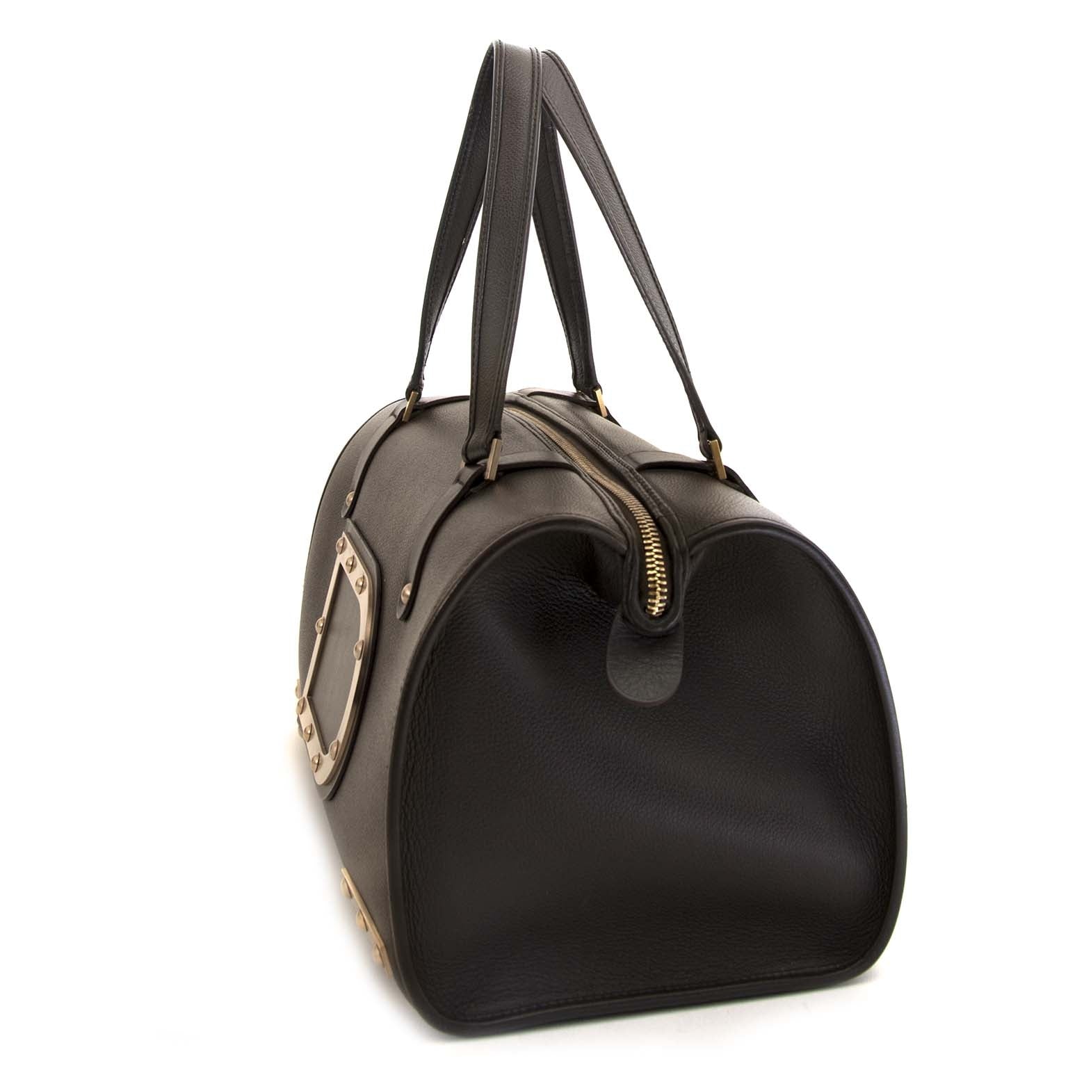 authentic Delvaux Brown Leather Louise Boston now for sale at labellov antwerp for the best price
