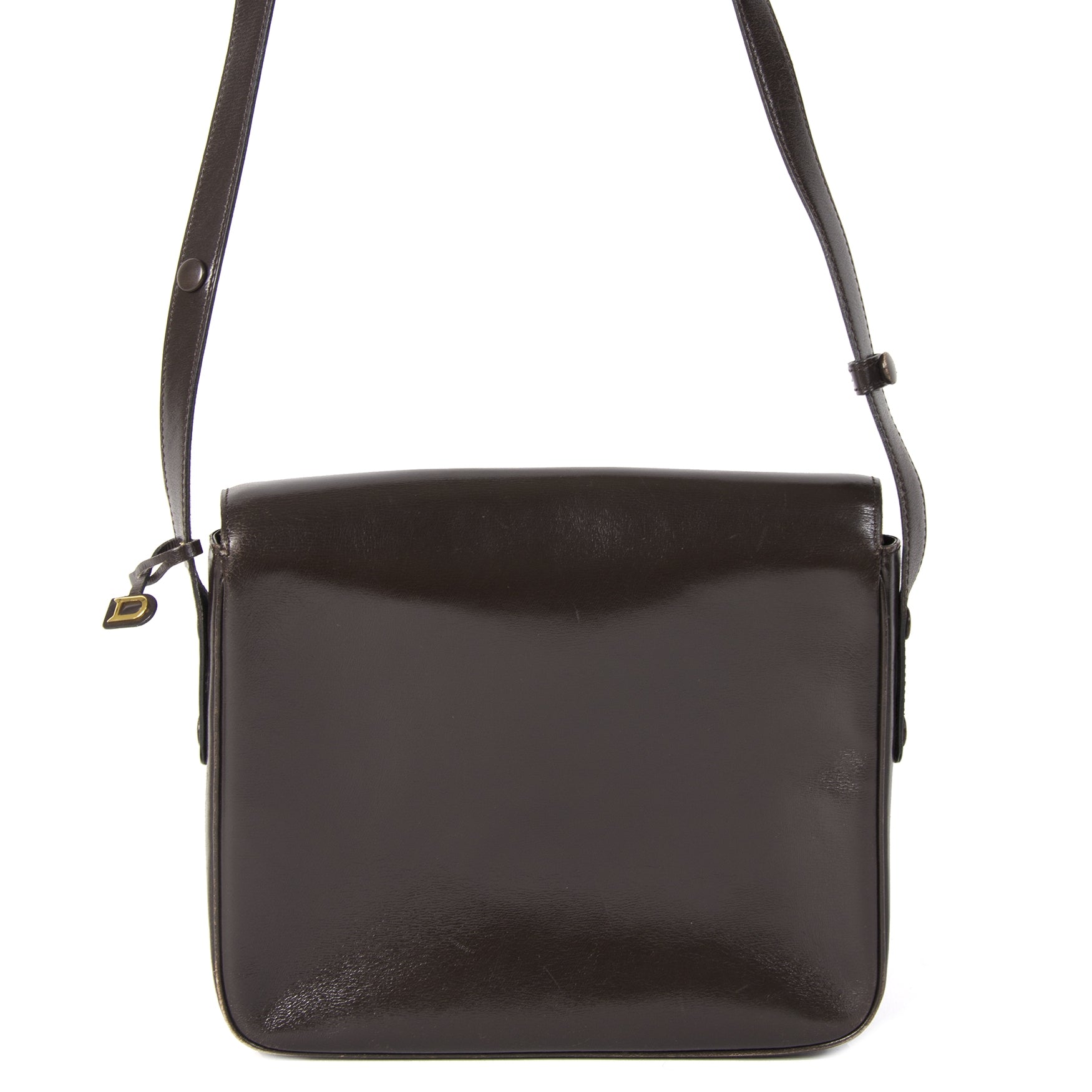 Delvaux Dark Brown Logo Crossbody Bag veilig online kopen