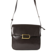 Delvaux Dark Brown Logo Crossbody Bag
