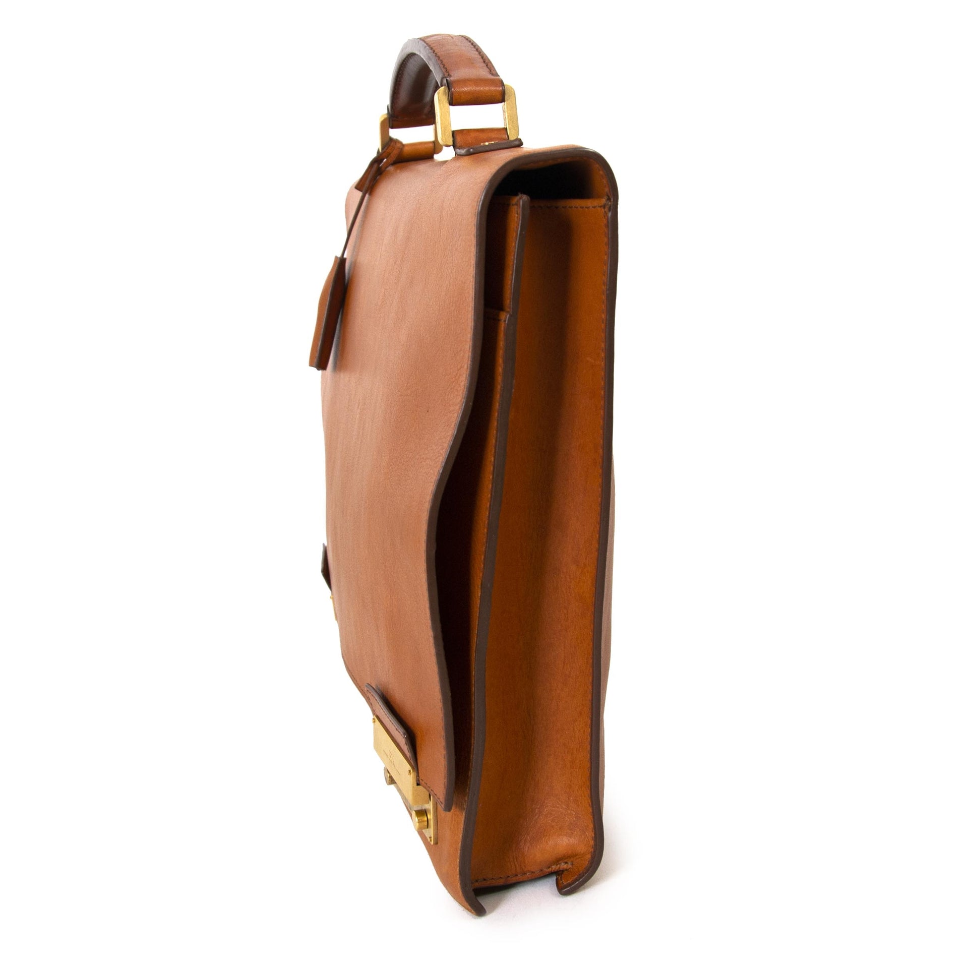 buy Delvaux Men's Vachetta Leather Briefcase at labellov for the best price