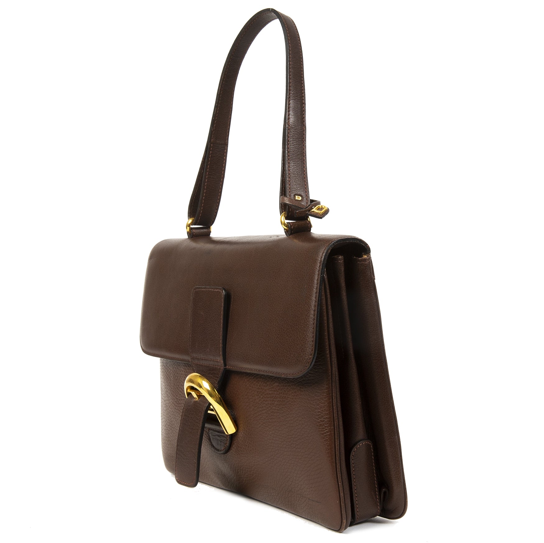 koop veilig online tegen de beste prijs Delvaux Brillant Brown Shoulder Bag