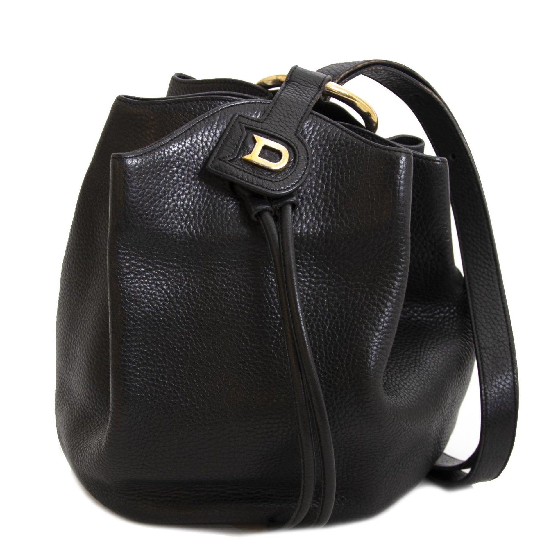 Delvaux Black Leather Rose Des Vents Bucket Bag secondhand