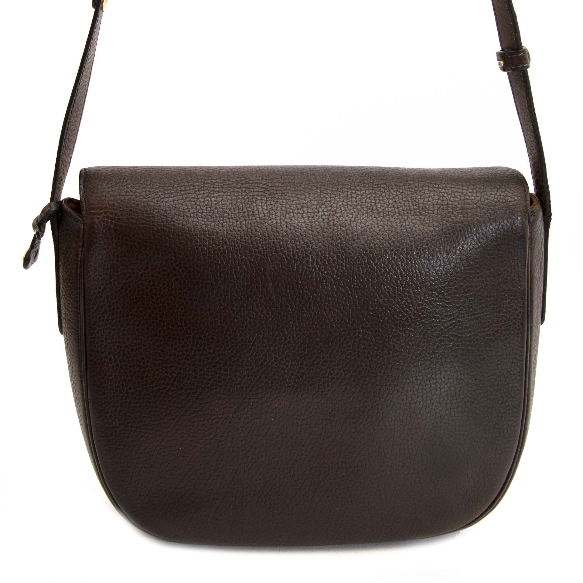 We buy and Delvaux Brown Logo Crossbody Bag