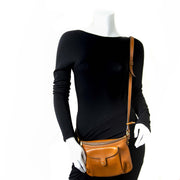 Vintage preloved bags Delvaux crossbody brown handtas tas bruin leder