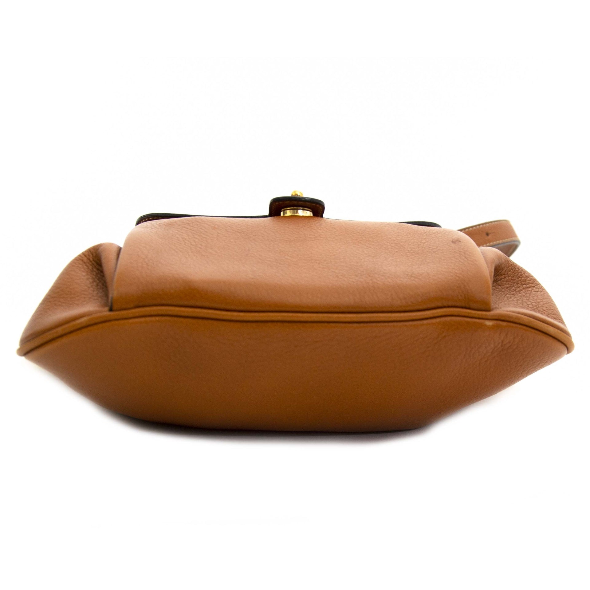 Vintage preloved bags Delvaux crossbody brown handtas tas bruin leder