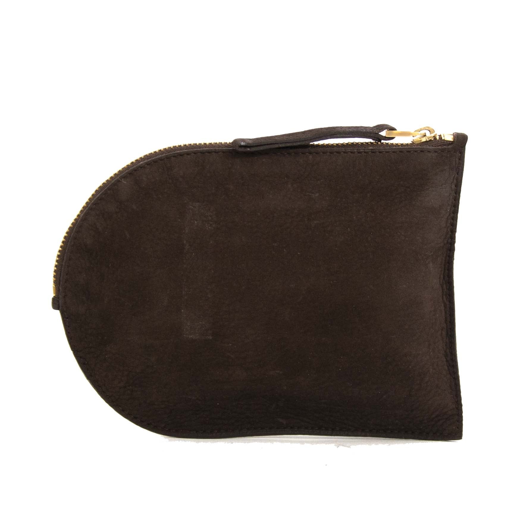 delvaux suede brown d pouch now for sale at labellov vintage fashion webshop belgium