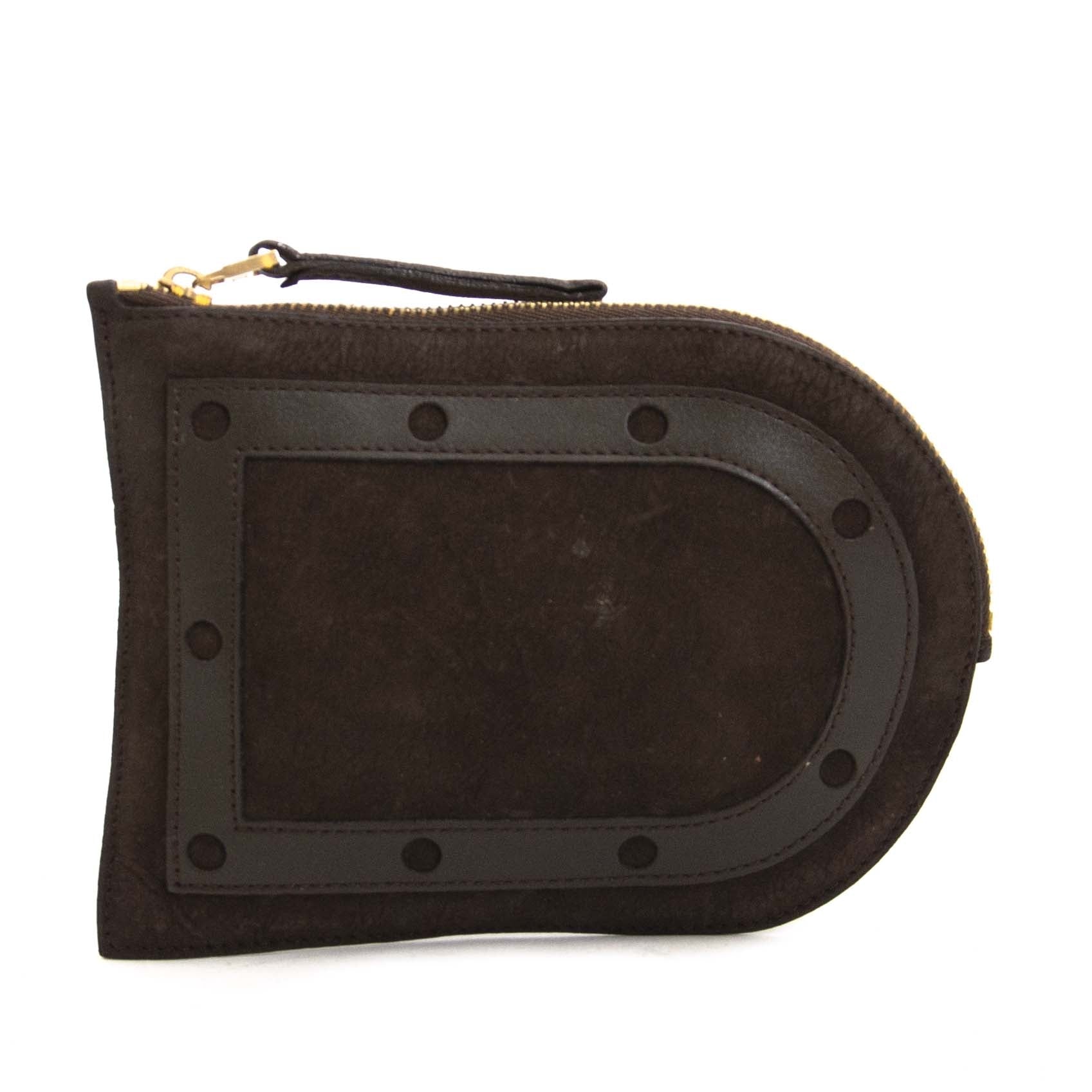 delvaux suede bruine d pouch nu te koop bij labellov vintage mode webshop belgië aan de laagste prijs