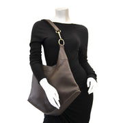 koop veilig online Delvaux Brown Satan Shoulder Bag