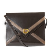 Delvaux Brown Envelope Shoulder Bag now for sale at labellov vintage fashion webshop belgium
