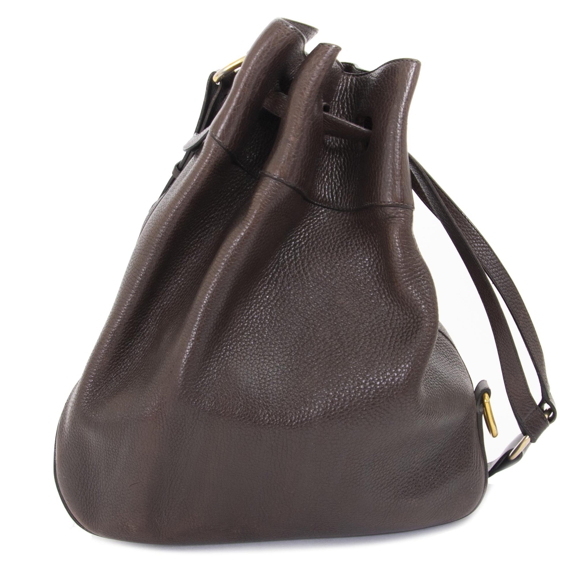 Delvaux Brown Leather Catogan Trotteur Bag now for sale at labellov vintage fashion webshop belgium
