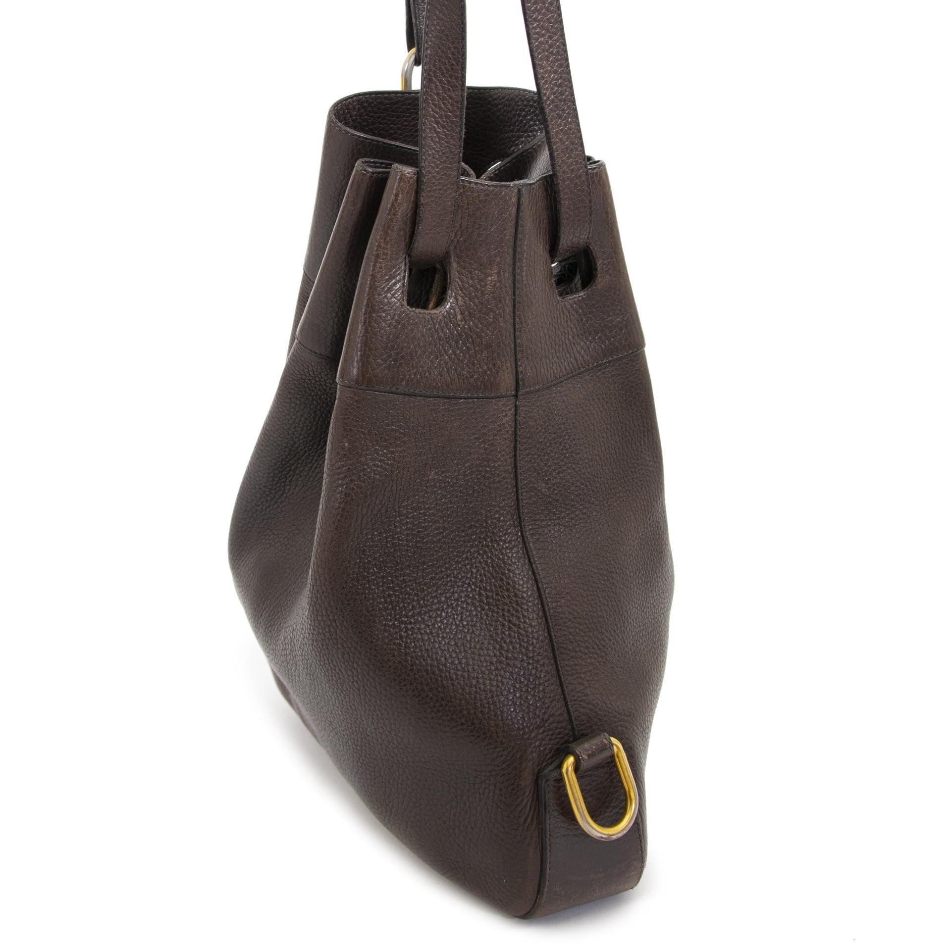Delvaux Brown Leather Catogan Trotteur tas nu te koop bij labellov vintage mode webshop aan de laagste prijs