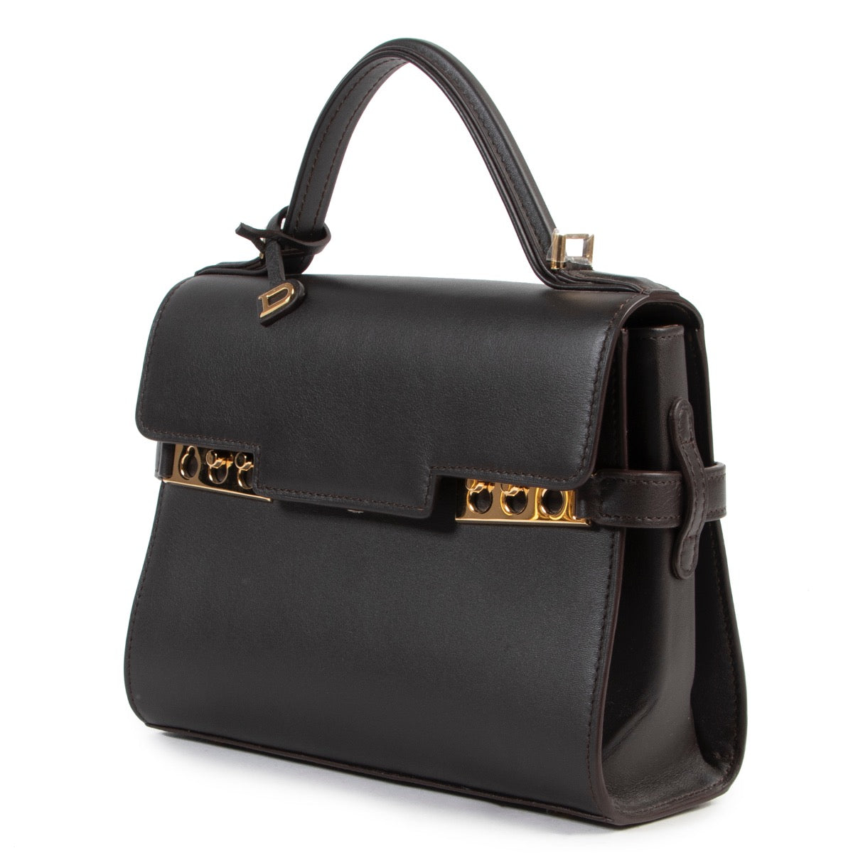 neuf Delvaux Dark Brown Mini Tempete Calf Souple