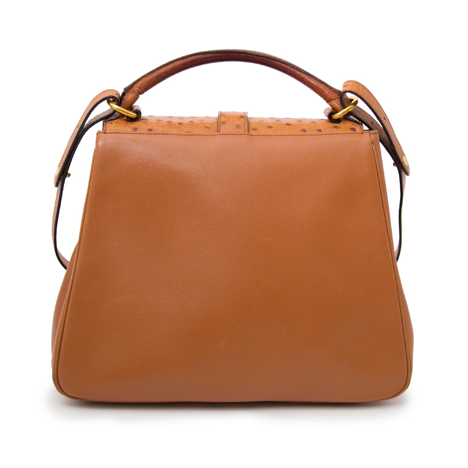 shop you designer Delvaux Cognac Ostrich Shoulderbag at the best price