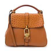 comme neuf sac a main Delvaux Cognac Ostrich Shoulderbag pour le meilleur