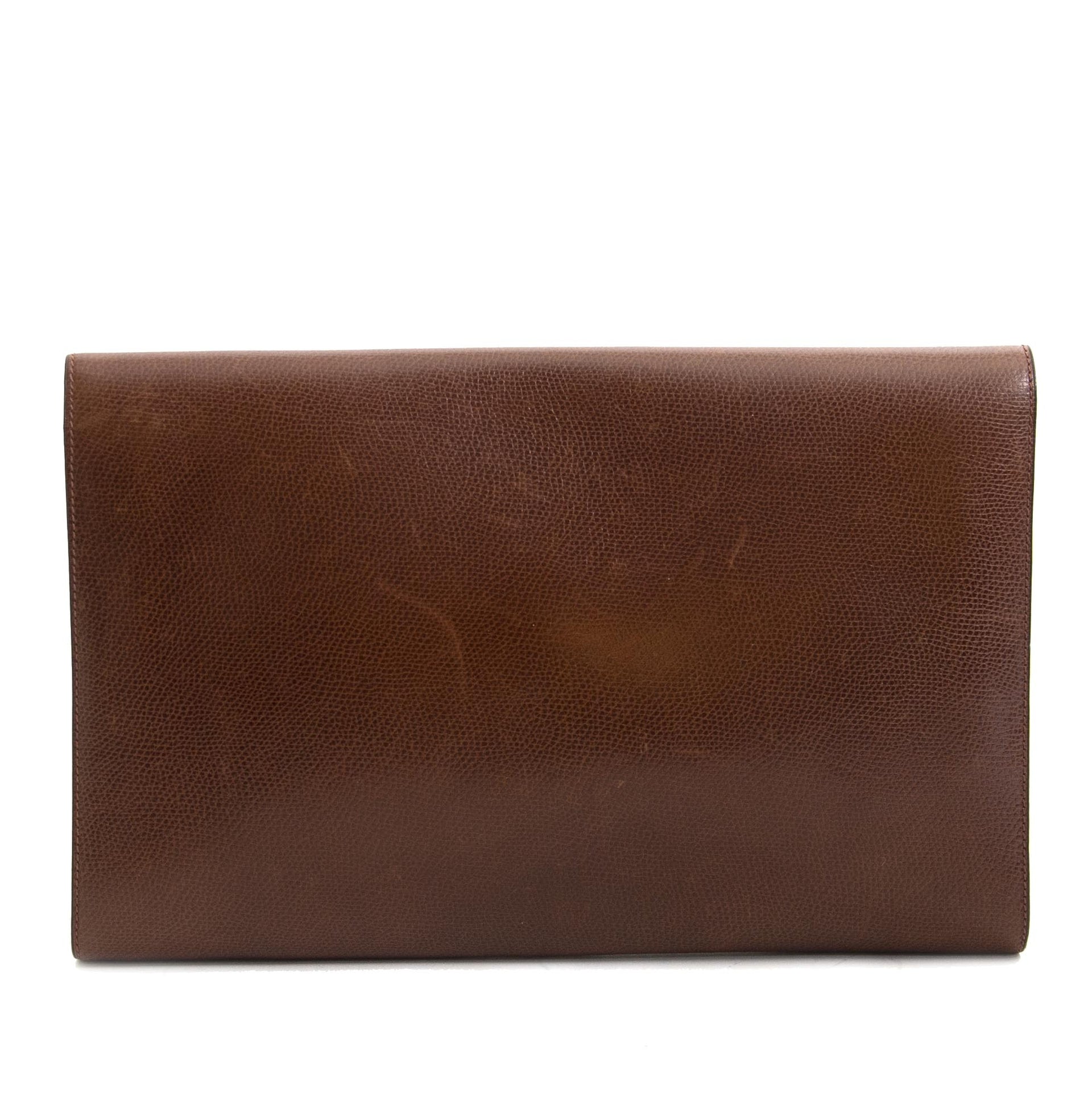 Delvaux Brown Leather Clutch