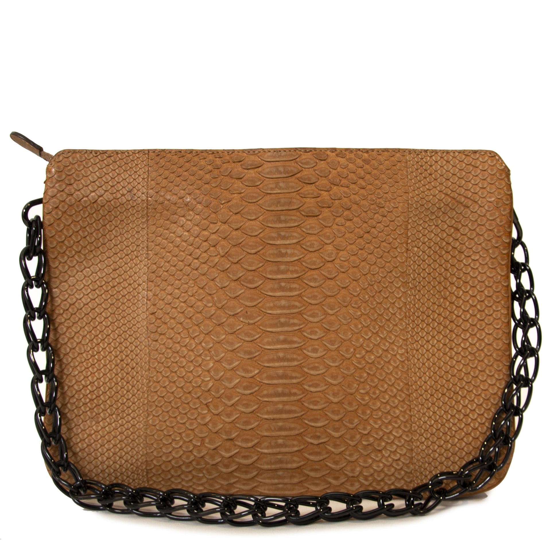 Authentic second-hand vintage Delvaux Allure Trio Python Nubuck buy online webshop LabelLOV