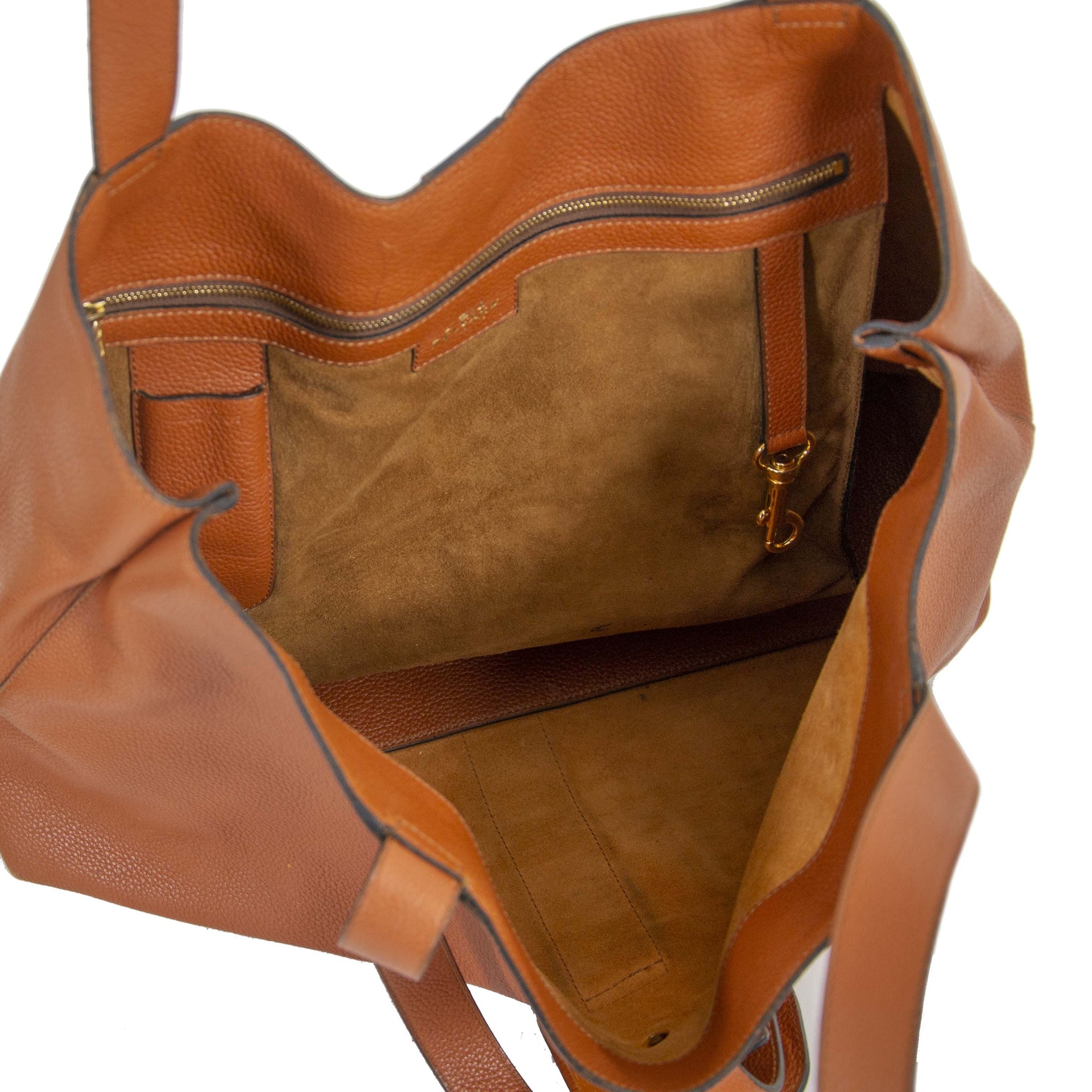 Delvaux Cognac Leather Shopper now for sale at labellov vintage fashion webshop belgium
