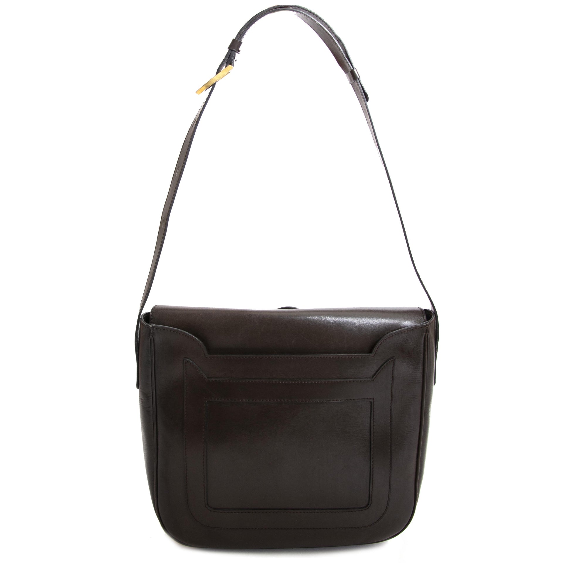 Delvaux Brown Shoulder Bag now for sale at labellov vintage fashion webshop belgium for the lowest price