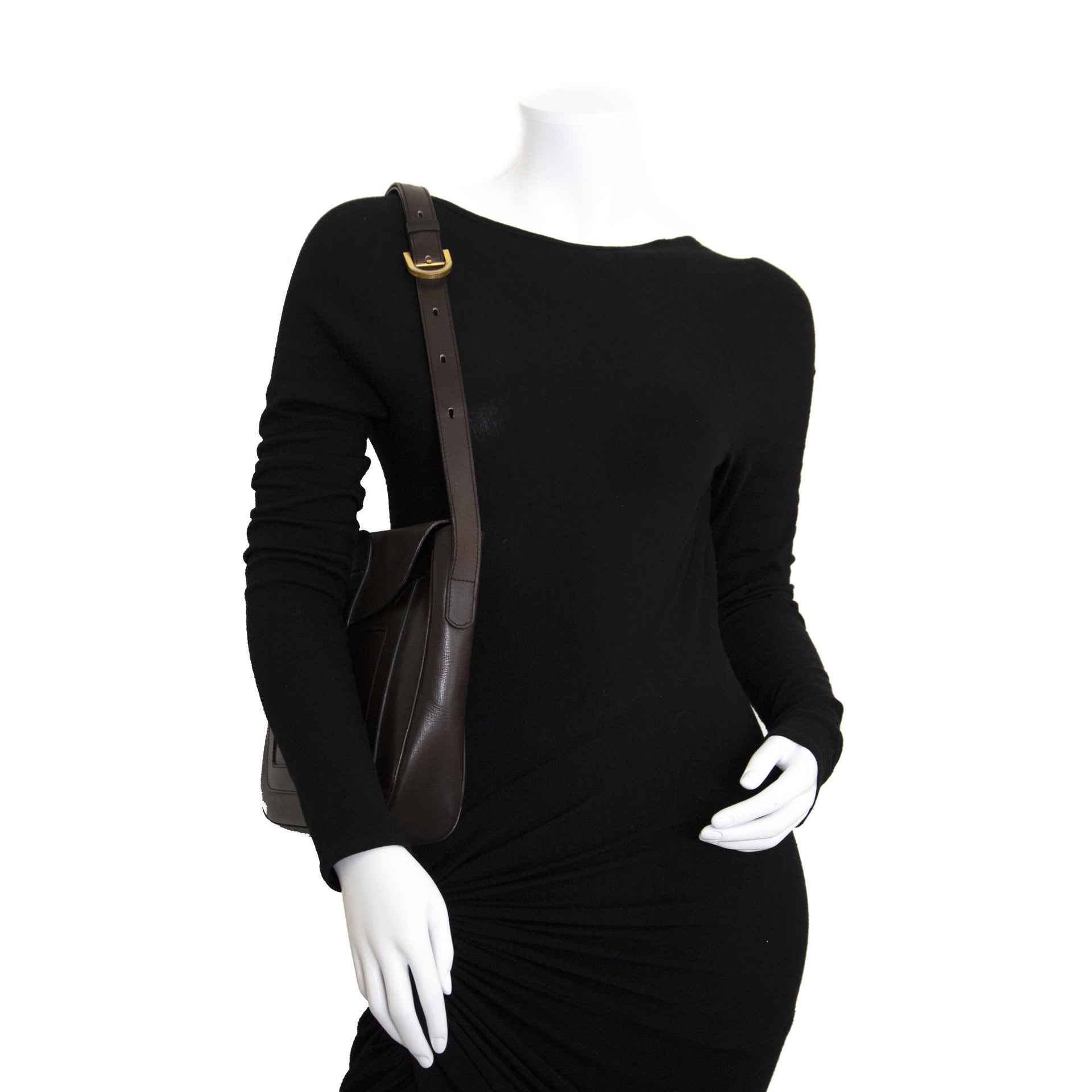 Delvaux Brown Shoulder Bag now for sale at labellov vintage fashion webshop belgium for the lowest price