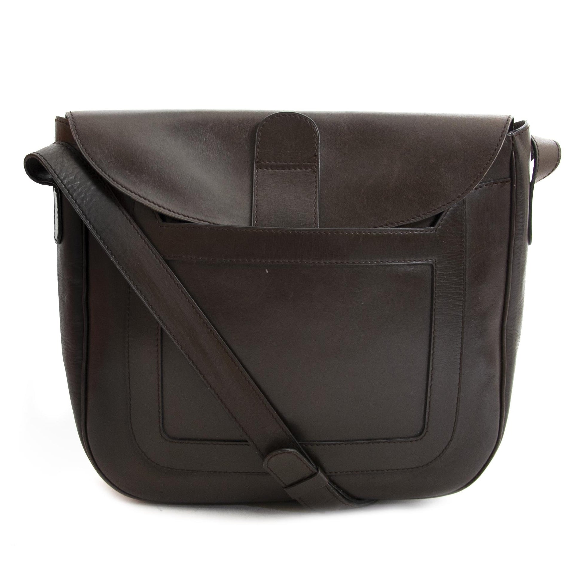 Delvaux Brown Shoulder Bag now for sale at labellov vintage fashion webshop belgium for the lowest price