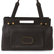 shop safe online second hand Delvaux Dark Brown Benjamin PM best price like new , online webshop labellov.com
