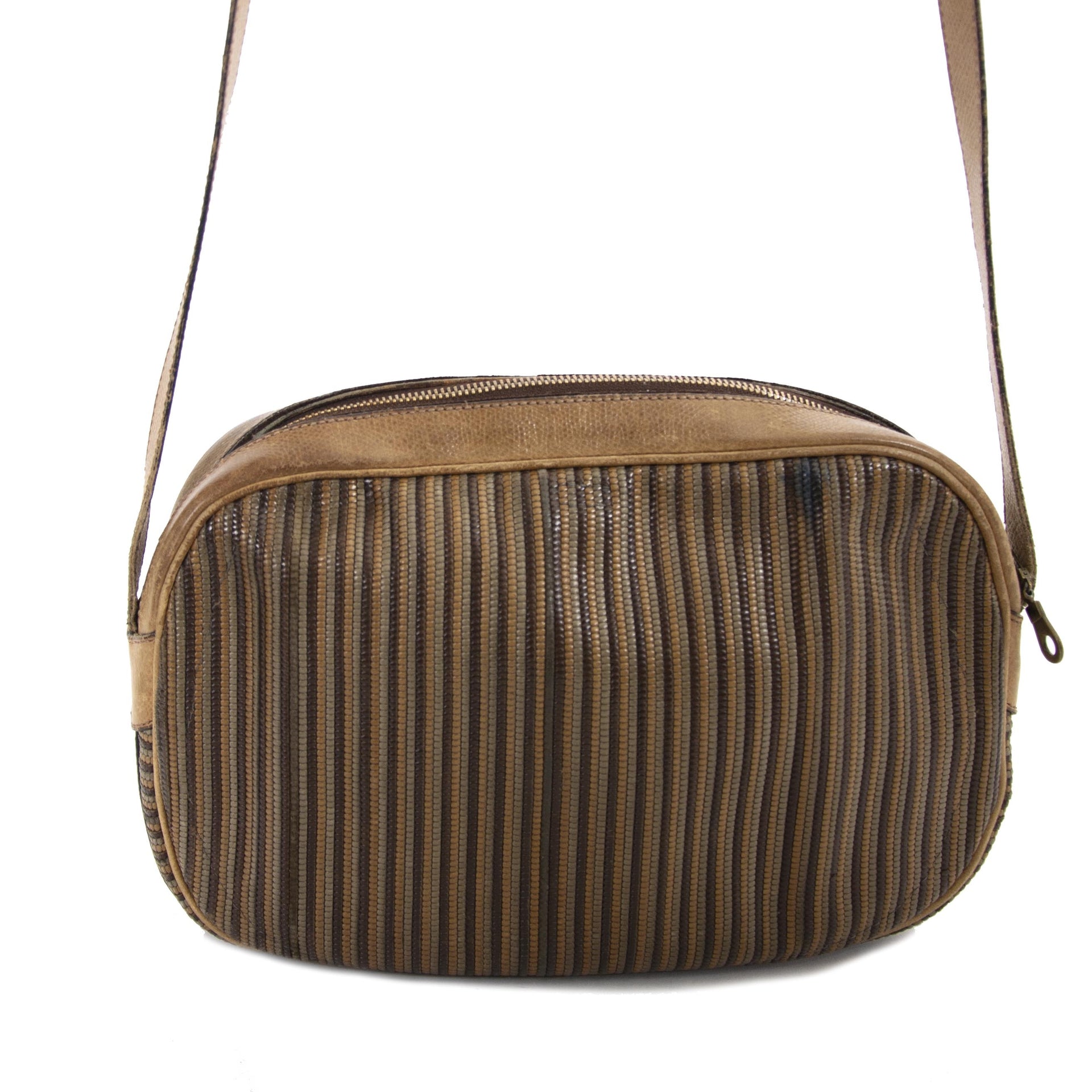 Delvaux Toile De Cuir Brown Crossbody Bag now for sale at labellov vintage fashion webshop belgium