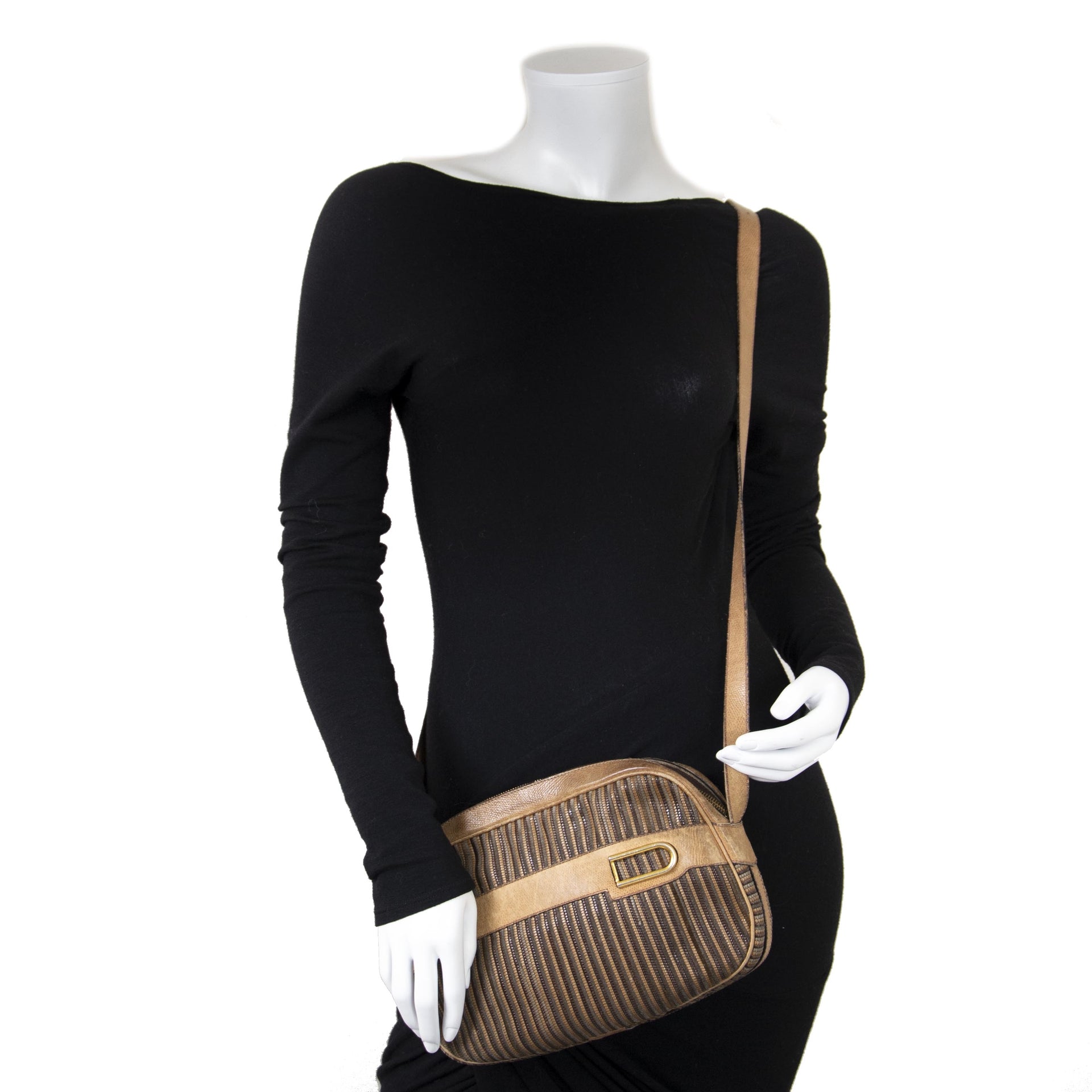 Delvaux Toile De Cuir Brown Crossbody Bag now for sale at labellov vintage fashion webshop belgium