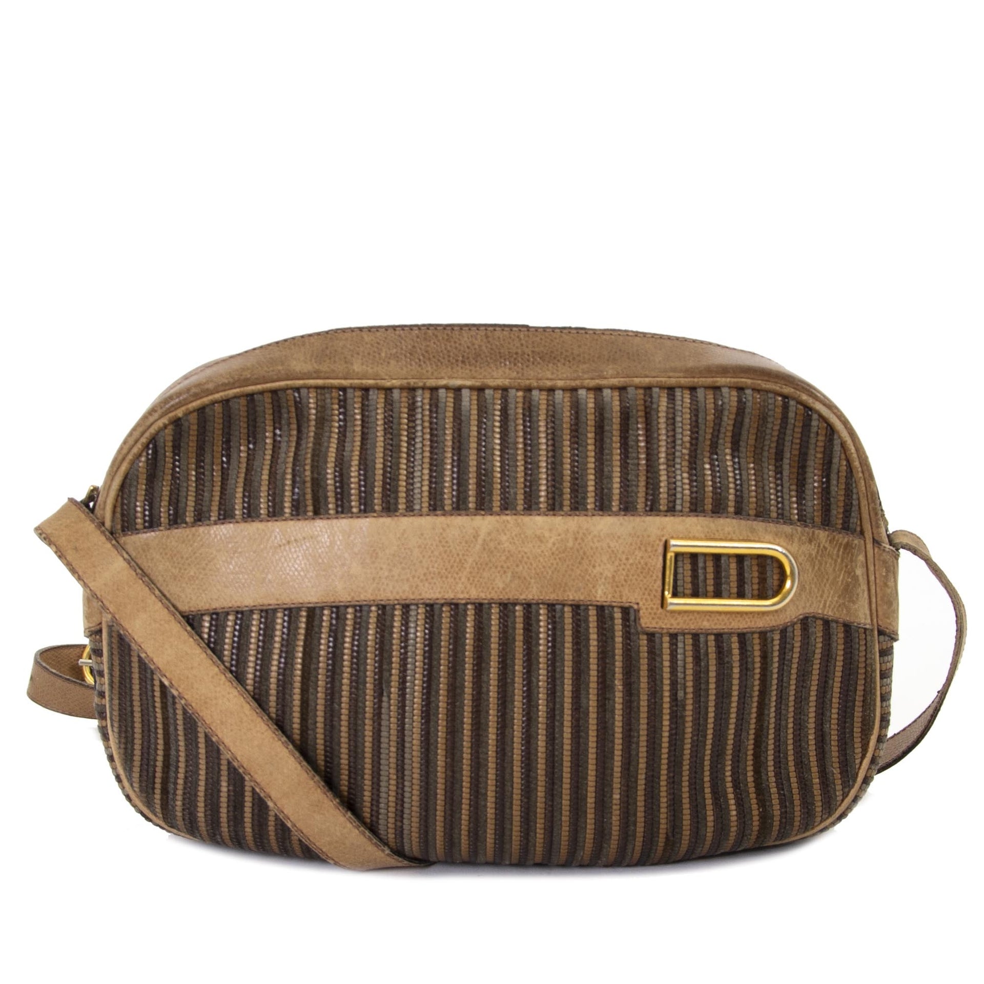 Delvaux Toile De Cuir Brown Crossbody Bag now for sale at labellov vintage fashion webshop belgium