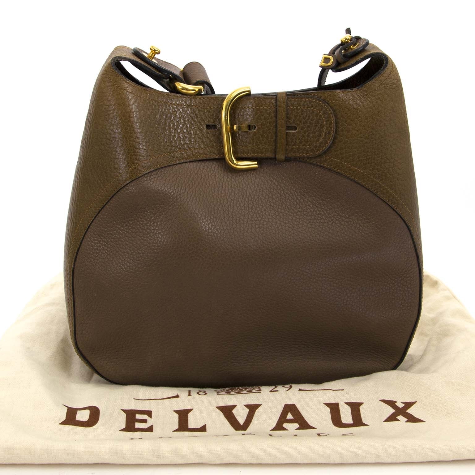 Delvaux Taupe Leather Shoulder Bag