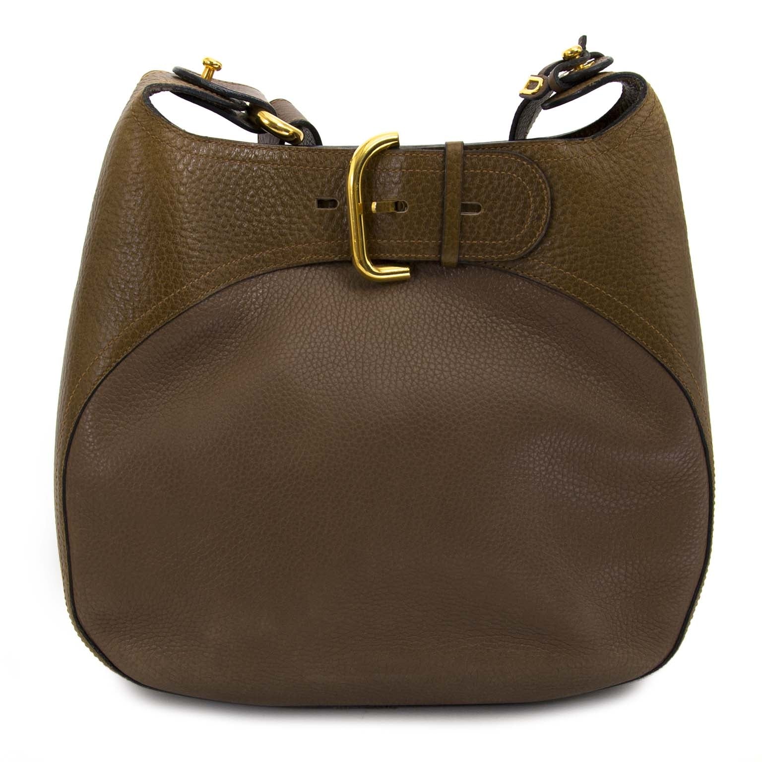 Delvaux Taupe Leather Shoulder Bag for sale online at Labellov