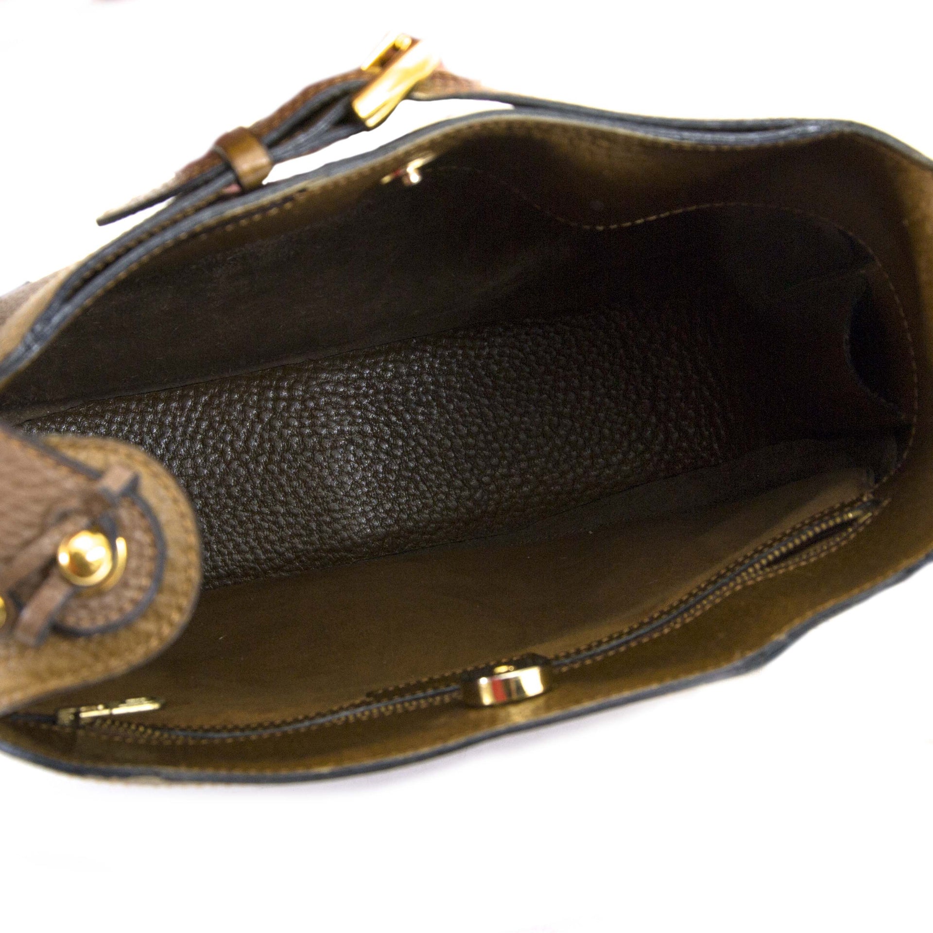 Delvaux Taupe Leather Shoulder Bag