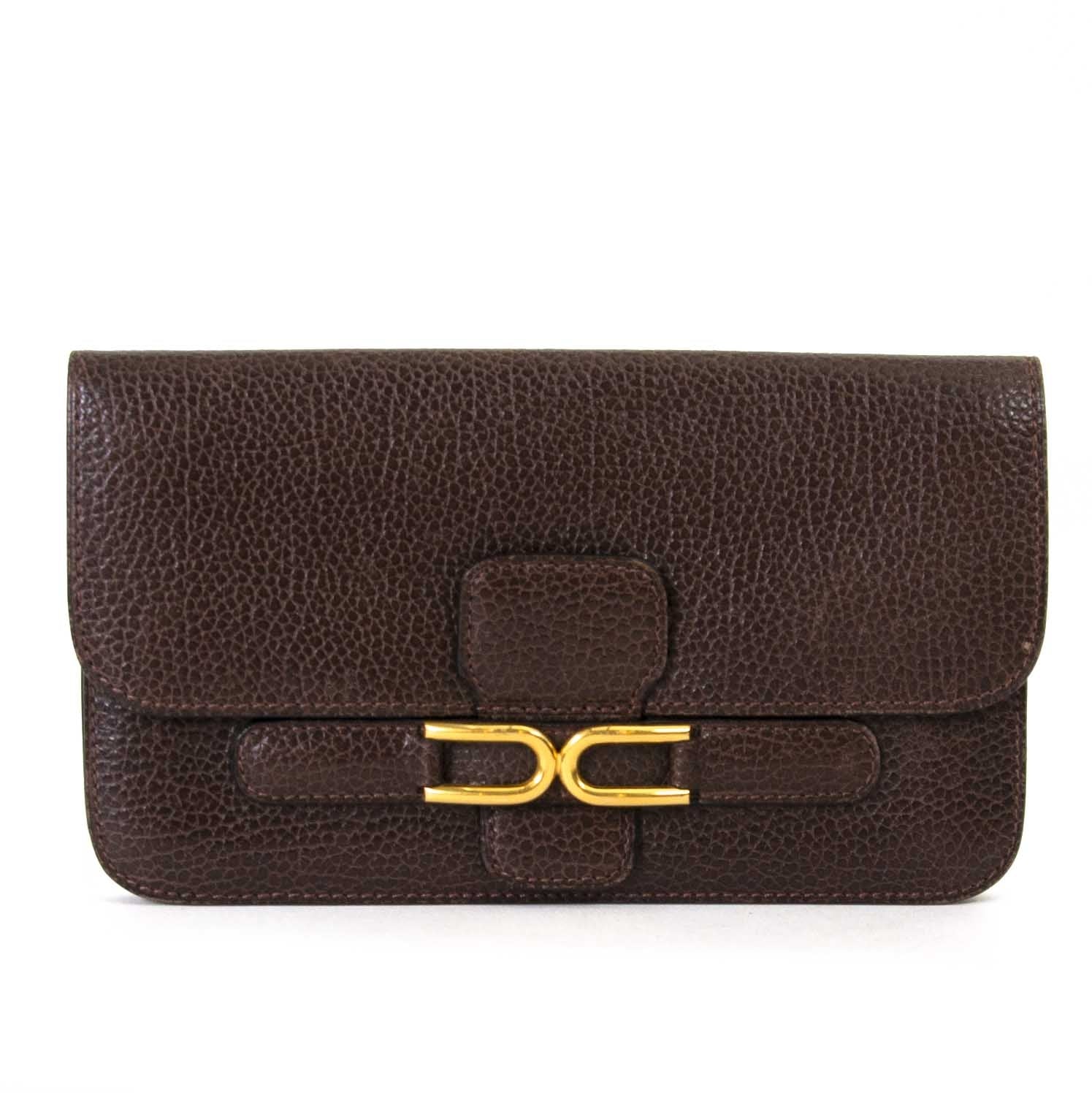 Delvaux Brown Escudo Wallet now for sale at labellov vintage fashion webshop belgium