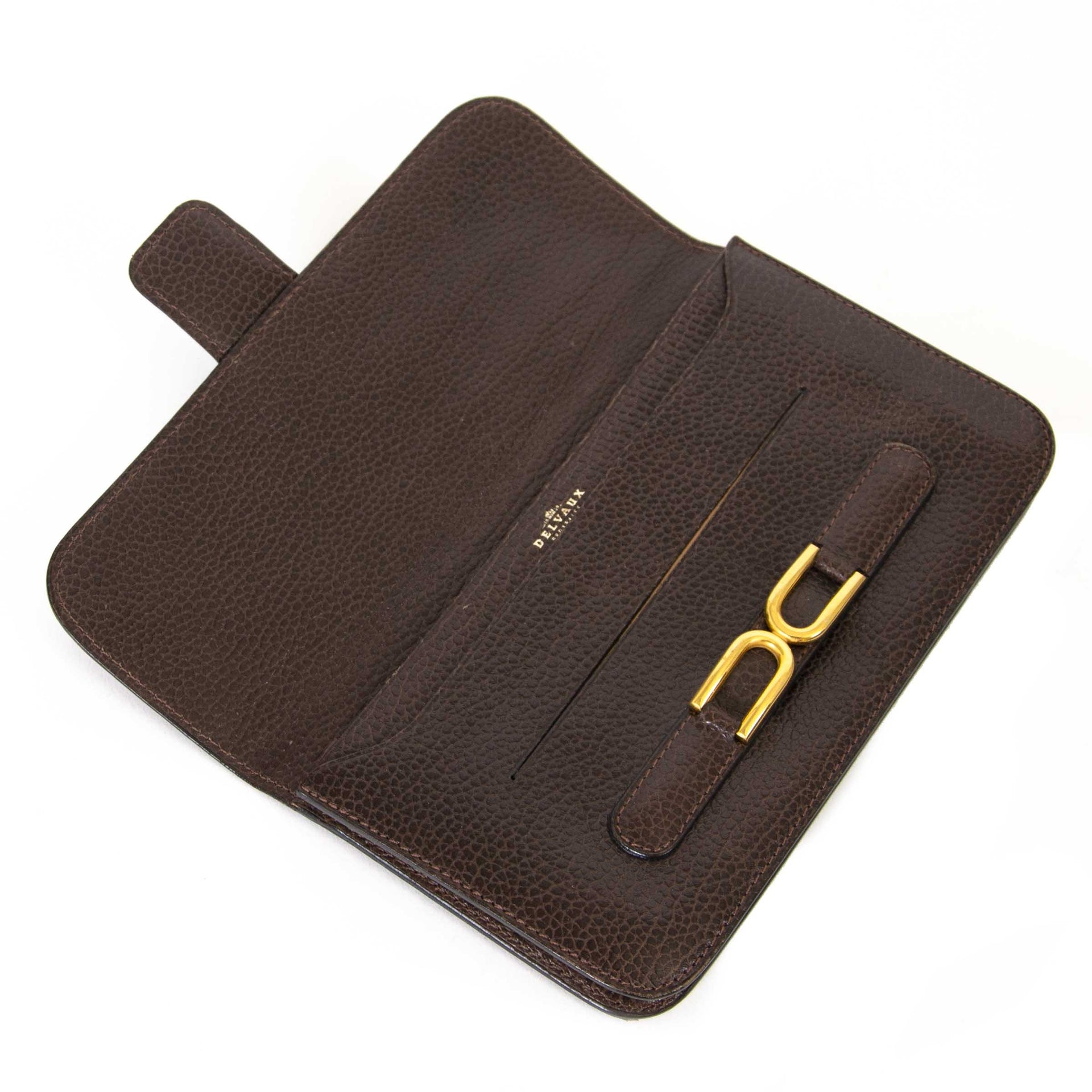 Delvaux Brown Escudo Wallet now for sale at labellov vintage fashion webshop belgium